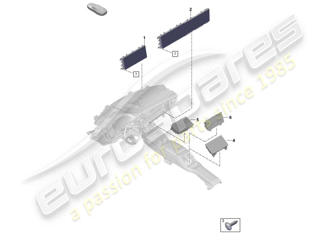 porsche 2026 (panamera 976) display unità di visualizzazione e controllo diagramma delle parti