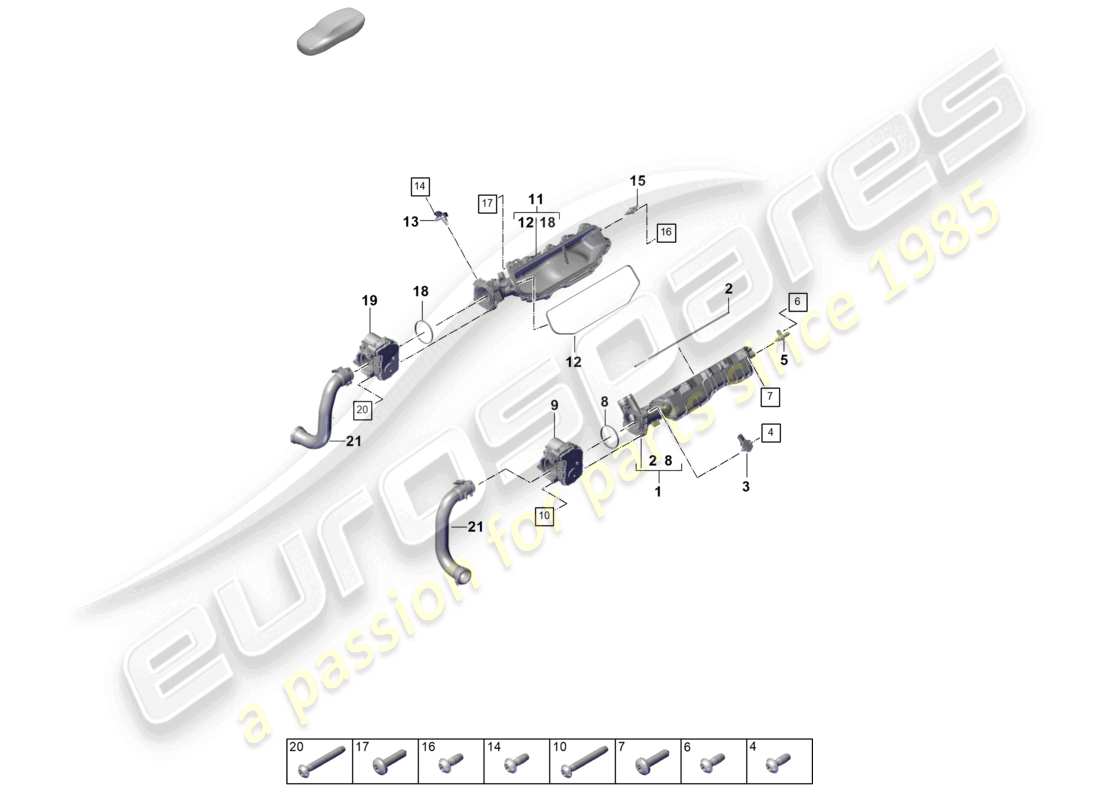 porsche 2026 (panamera 976) collettore di aspirazione schema delle parti