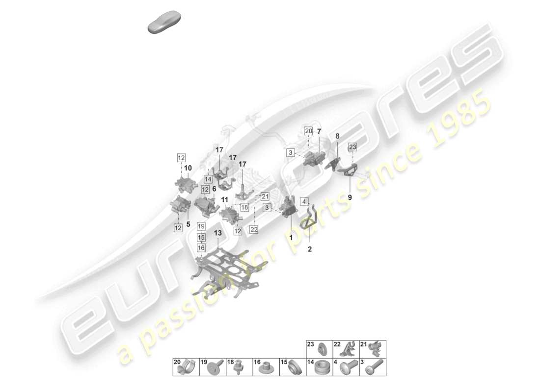 porsche 2023 (taycan 9j1-1) elettrovalvola per circuito refrigerante d >>- mj 2020 schema componente