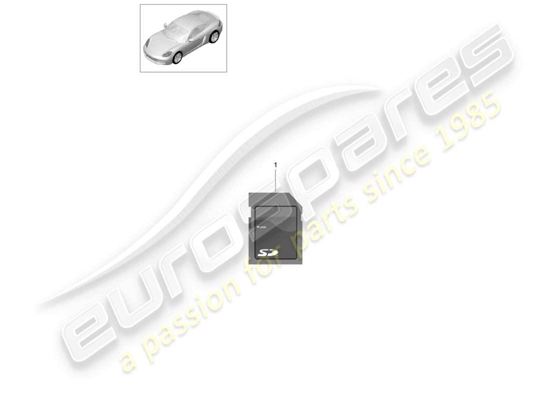 porsche 2022 (718 cayman) scheda di memoria sd per l'aggiornamento dei dati di navigazione diagramma delle parti