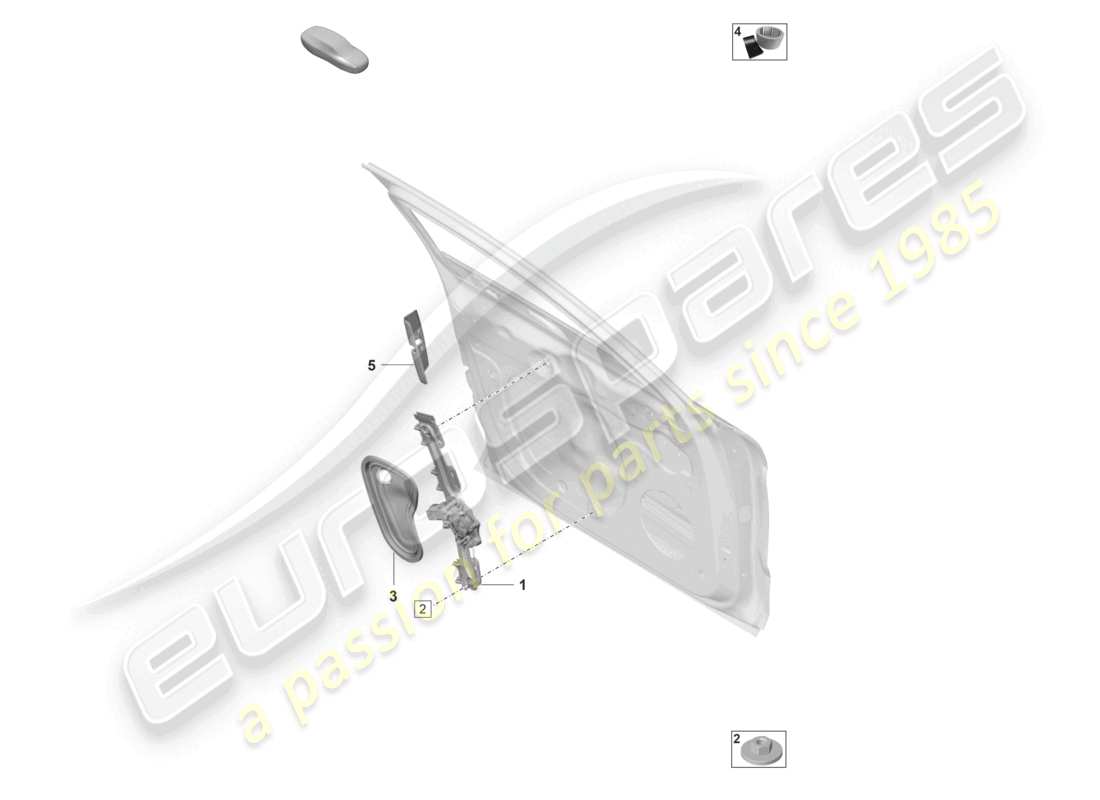 porsche 2021 (panamera 971-2) schema delle parti delle coperture anteriori delle porte del regolatore della finestra