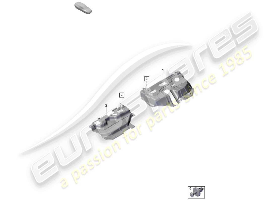 porsche 2023 (taycan 9j1-1) piastra di isolamento acustico pozzetto piedi diagramma delle parti