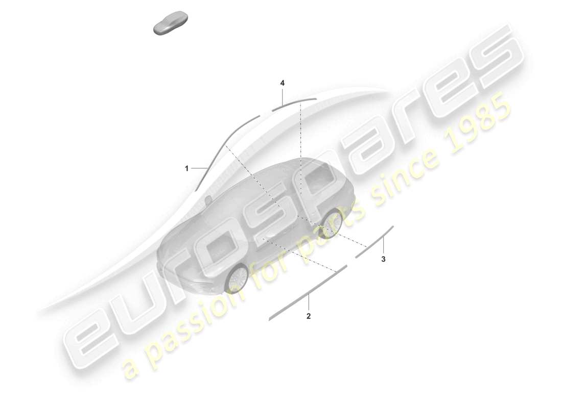 porsche 2024 (panamera 971-2) modanature porte schema delle parti