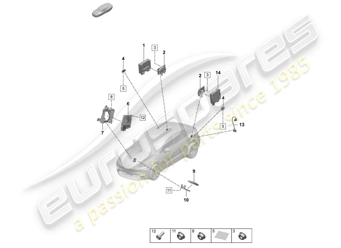 porsche 2025 (macan-e) unità di controllo presa di ricarica schema delle parti