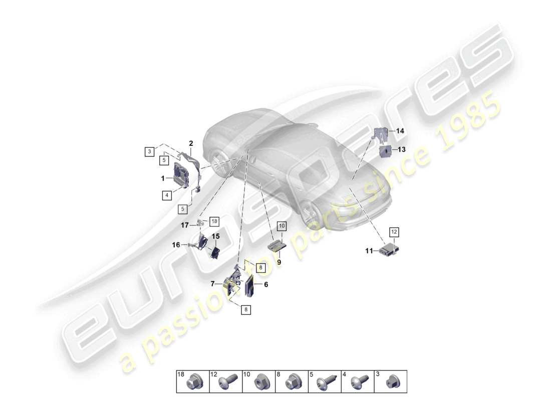 porsche 2025 (panamera 976) centraline motore cambio pompa carburante centralina per termogestione centralina per gateway schema ricambi