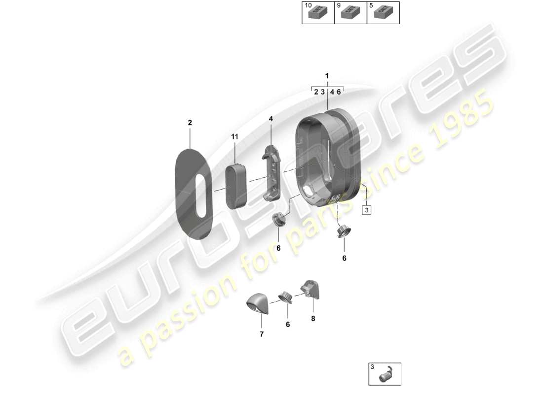 porsche 2026 (taycan 9j1-2) stazione di ricarica diagramma delle parti