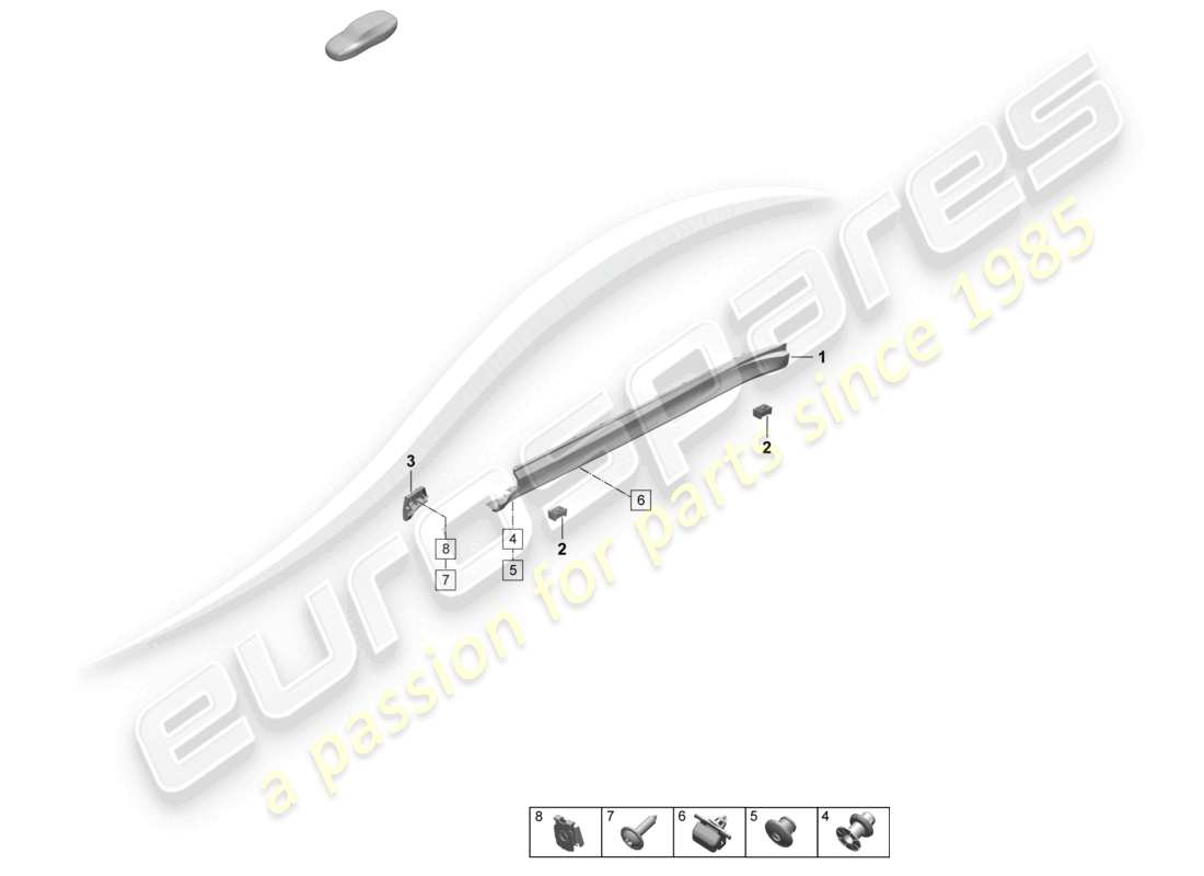 porsche 2026 (taycan 9j1-2) accessori per modanature laterali diagramma delle parti