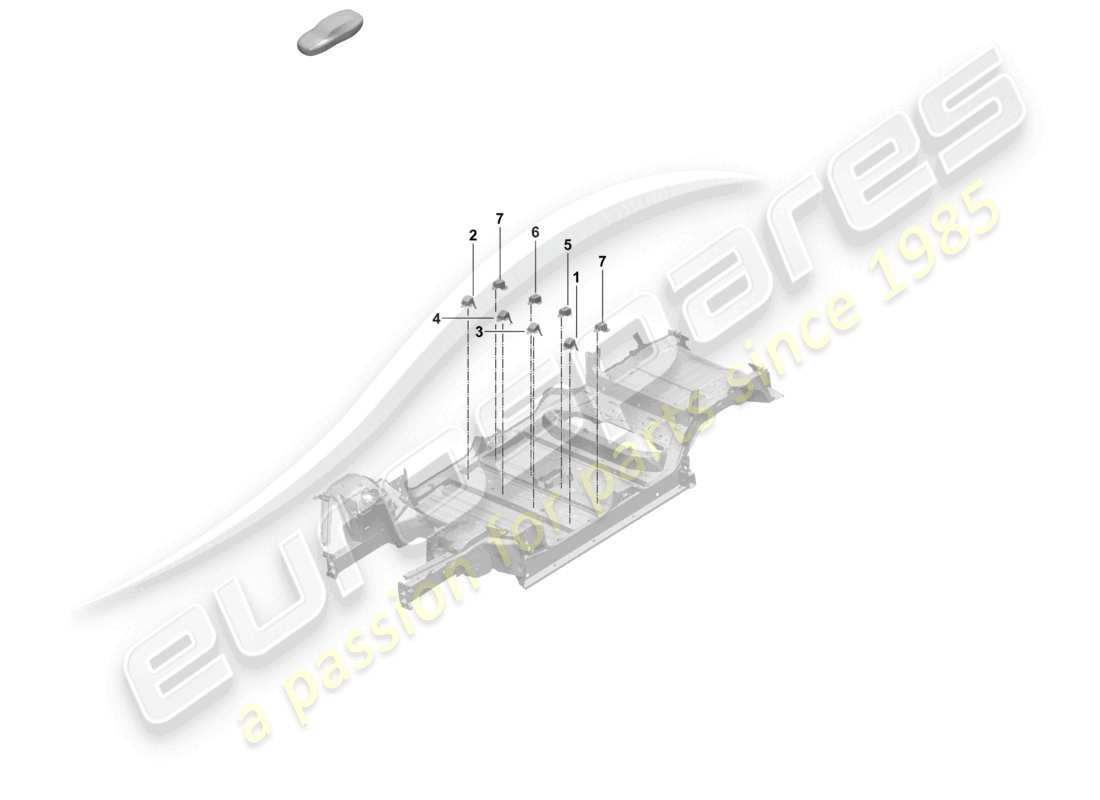 porsche 2025 (macan-e) piastra inferiore centrale anteriore supporto sedile diagramma delle parti