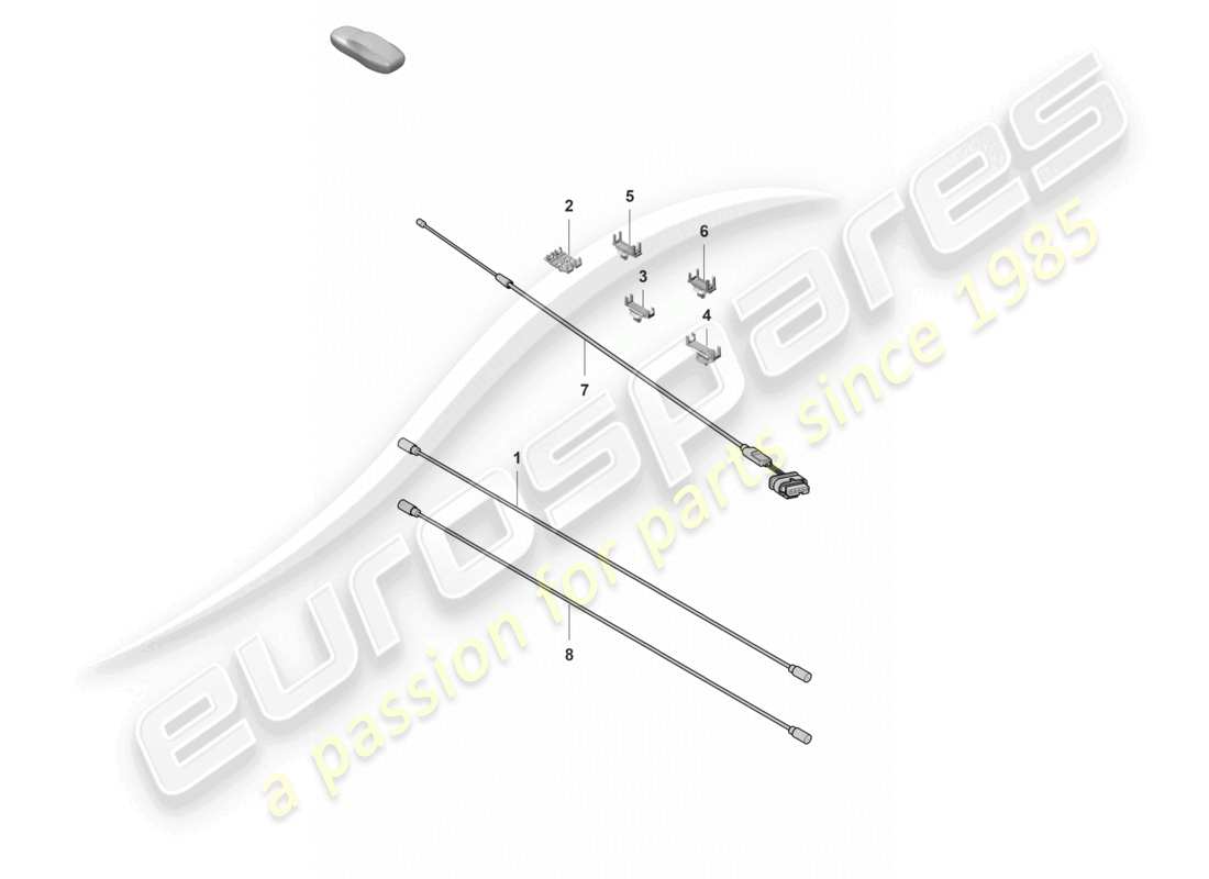 porsche 2024 (panamera 971-2) linea di collegamento dell'antenna linea di collegamento dati diagramma delle parti