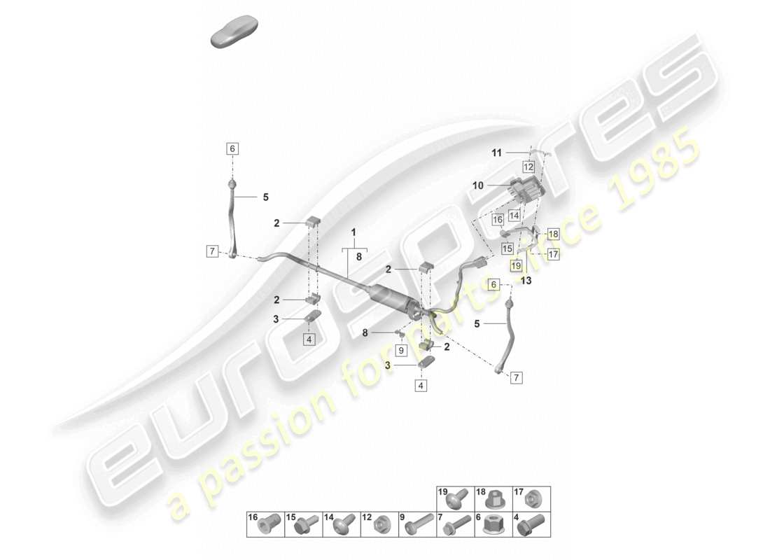 porsche 2024 (panamera 971-2) barra antirollio per veicoli con stabilizzazione elettronica del rollio schema dei componenti