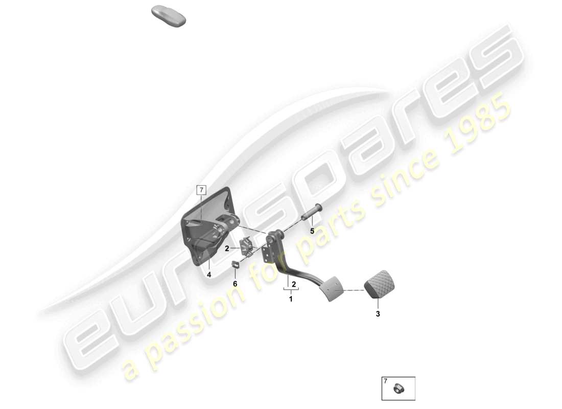 porsche 2026 (macan-e) pedale del freno schema delle parti