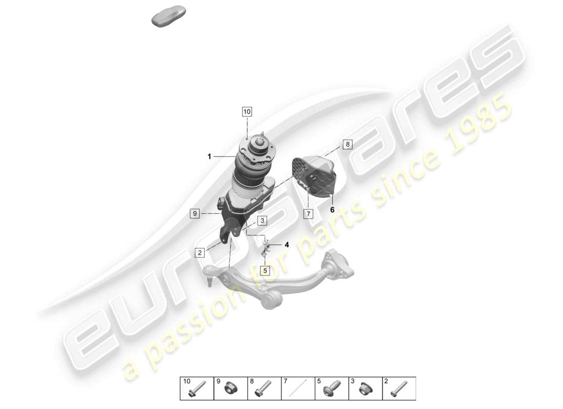 porsche 2026 (taycan 9j1-2) sospensione pneumatica diagramma delle parti