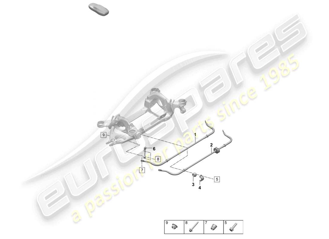 porsche 2025 (taycan 9j1-2) barra antirollio diagramma delle parti