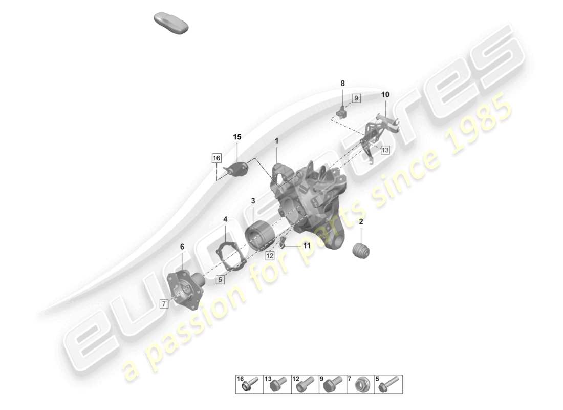 porsche 2025 (taycan 9j1-2) schema delle parti portaruota