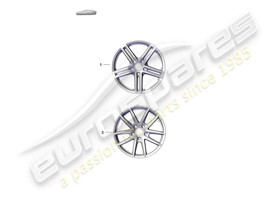 porsche 2026 (panamera 976) cerchio in lega 19 diagramma delle parti