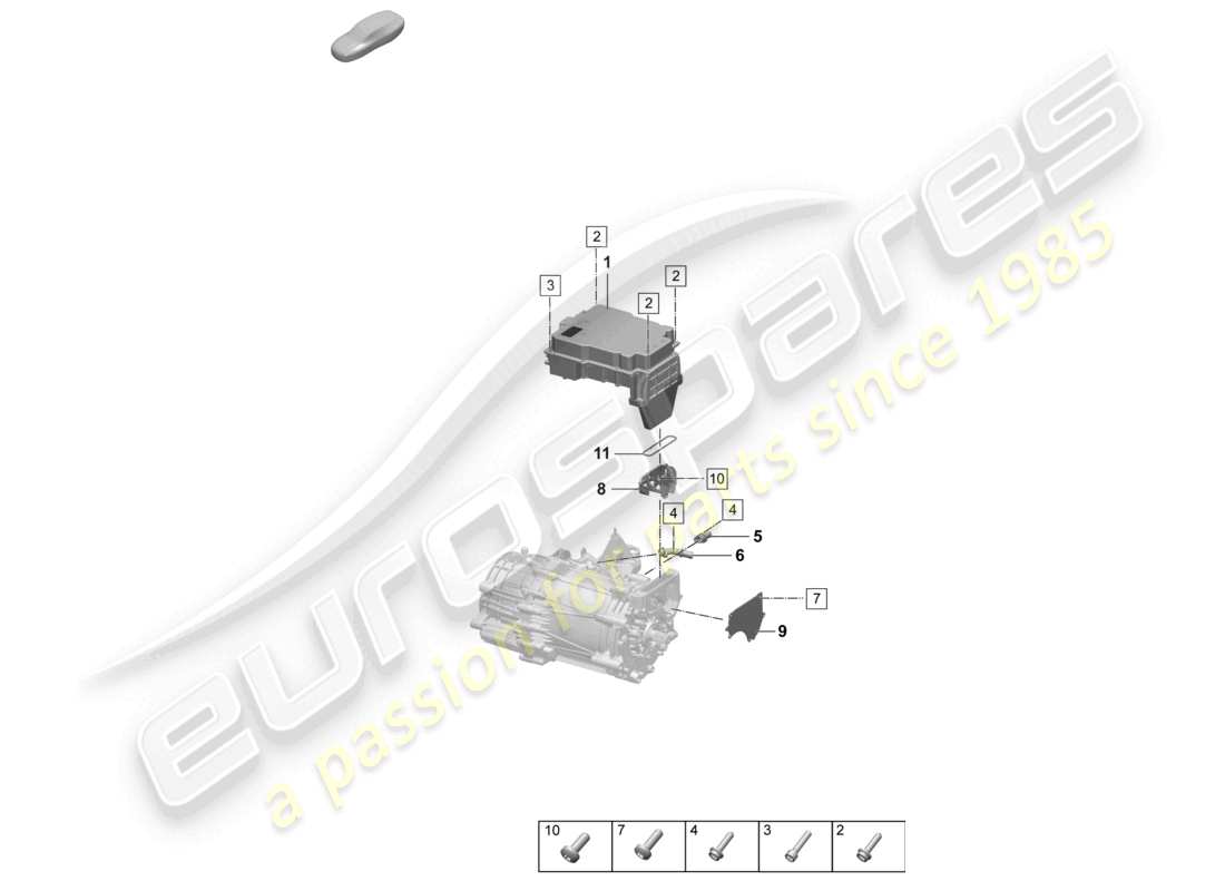 porsche 2026 (taycan 9j1-2) motore di trazione per azionamento elettrico parti singole assale anteriore diagramma delle parti