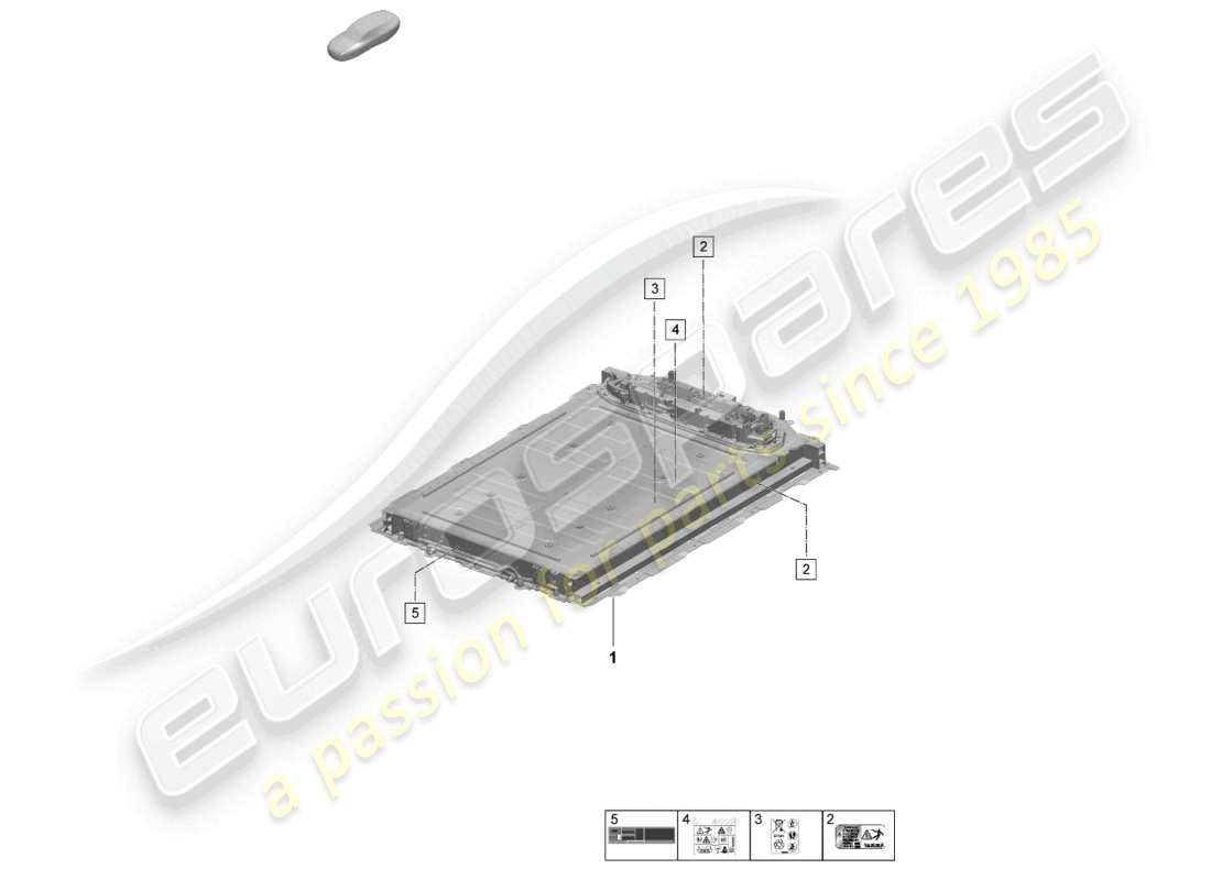 porsche 2025 (macan-e) batteria di scorta azionamento elettrico avviso diagramma delle parti