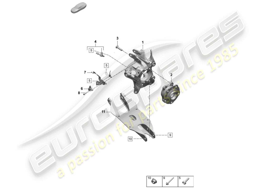 porsche 2025 (macan-e) supporto ruota mozzo ruota diagramma delle parti