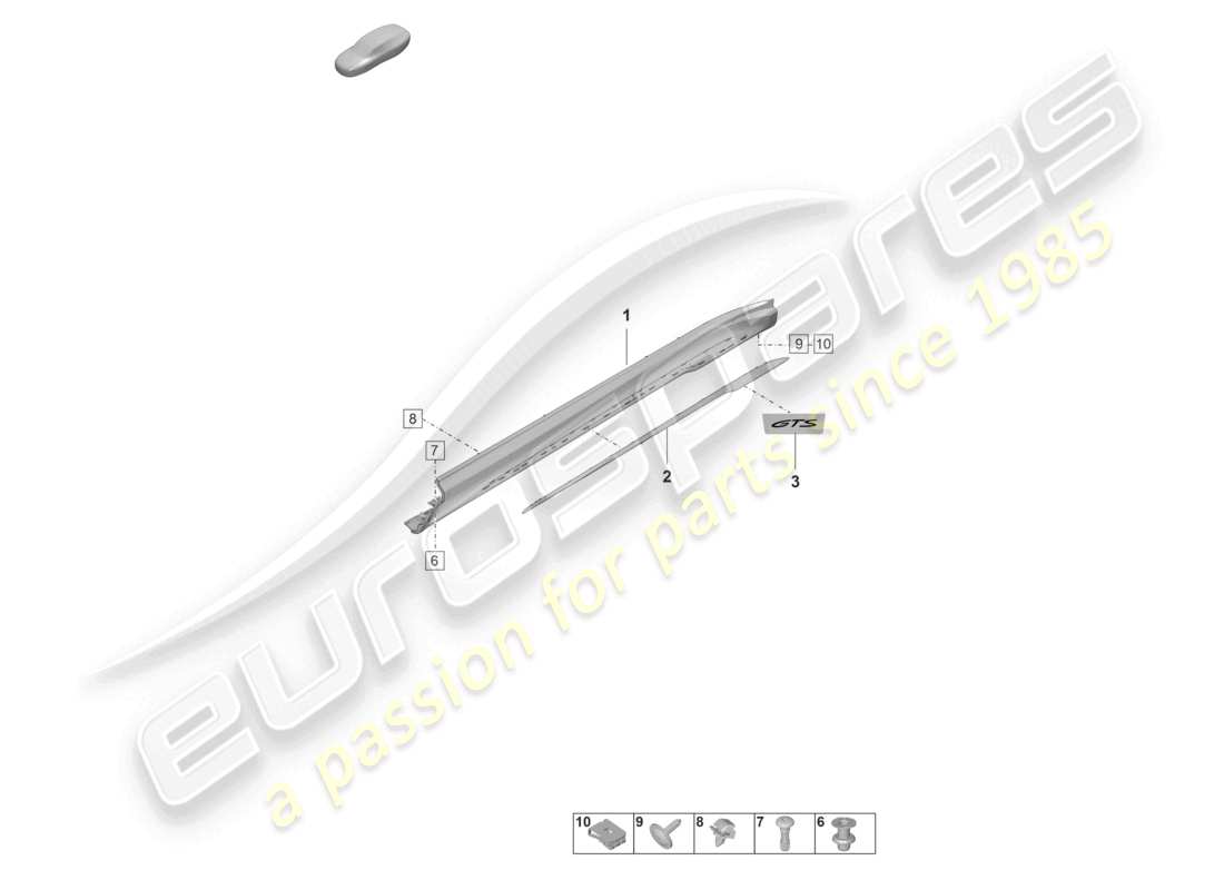 porsche 2020 (taycan 9j1-1) accessori per modanature laterali diagramma delle parti