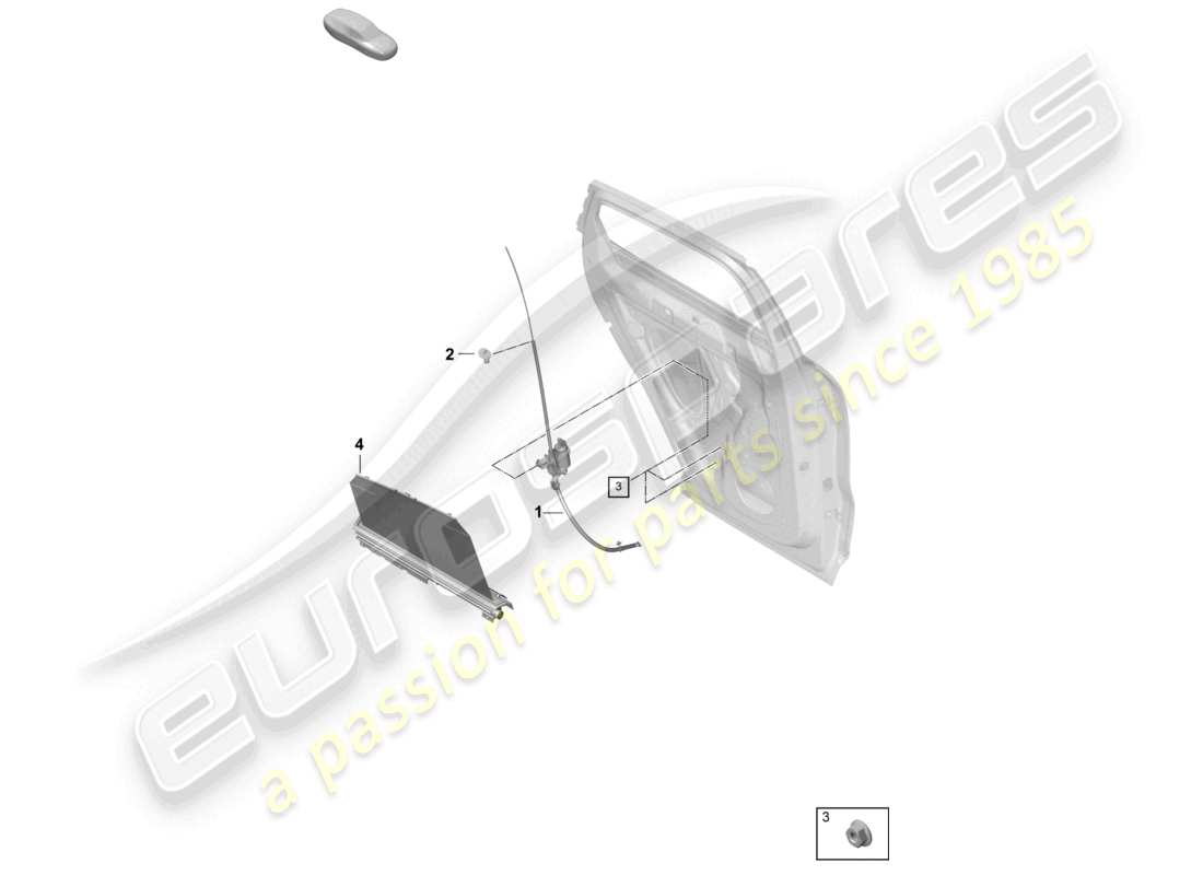 porsche 2024 (cayenne e3 pa) tenda avvolgibile porta posteriore diagramma delle parti