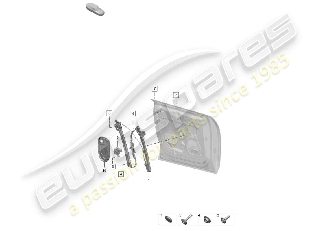 porsche 2025 (macan-e) alzacristalli anteriore accessori diagramma delle parti