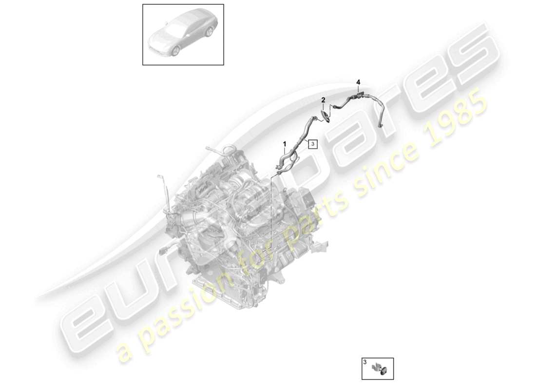 porsche 2021 (panamera 971-1) diagramma delle parti della linea del vuoto
