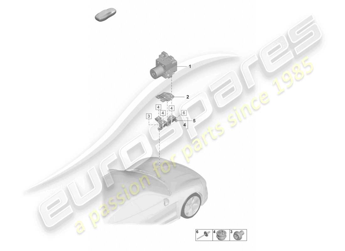 porsche 2022 (taycan 9j1-1) unità idraulica sistema frenante antibloccaggio -abs- diagramma delle parti