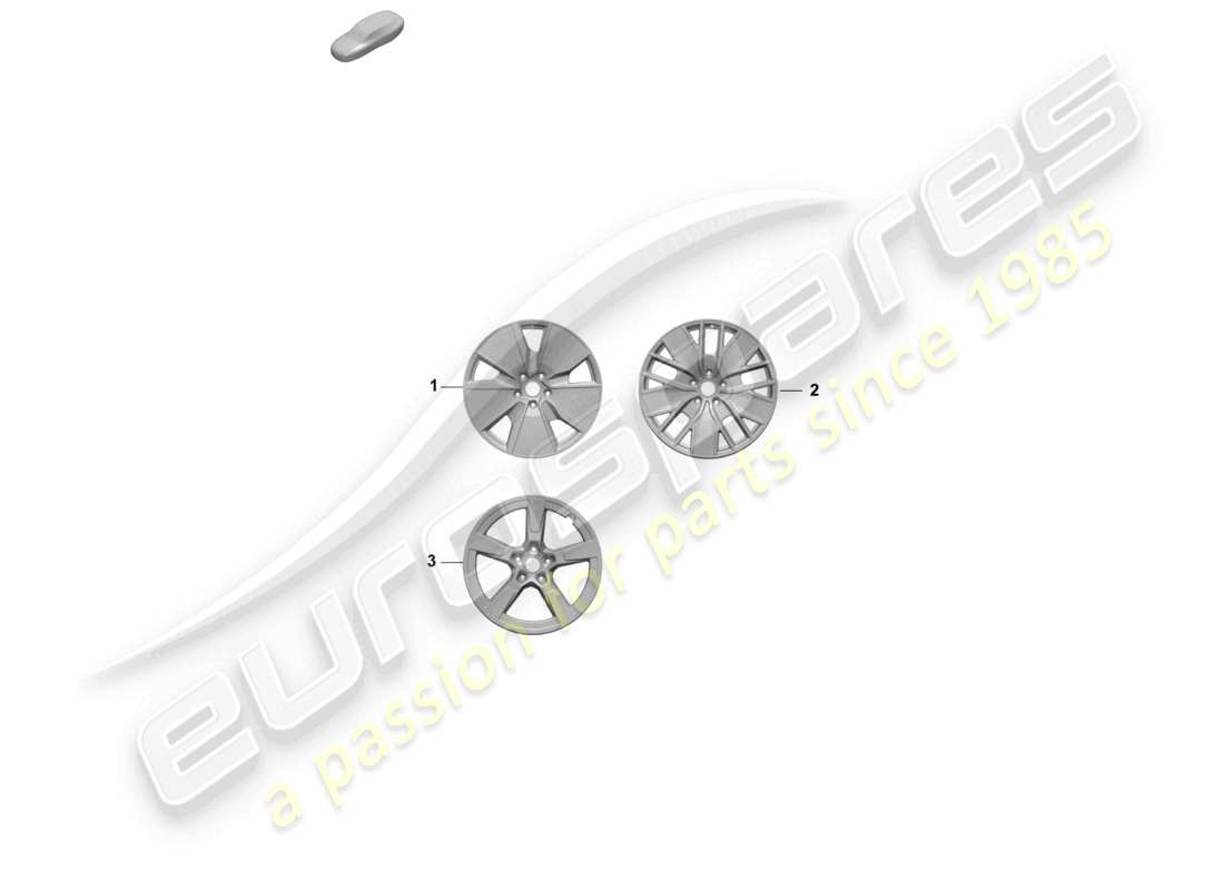 porsche 2025 (macan-e) diagramma delle parti del cerchio in lega
