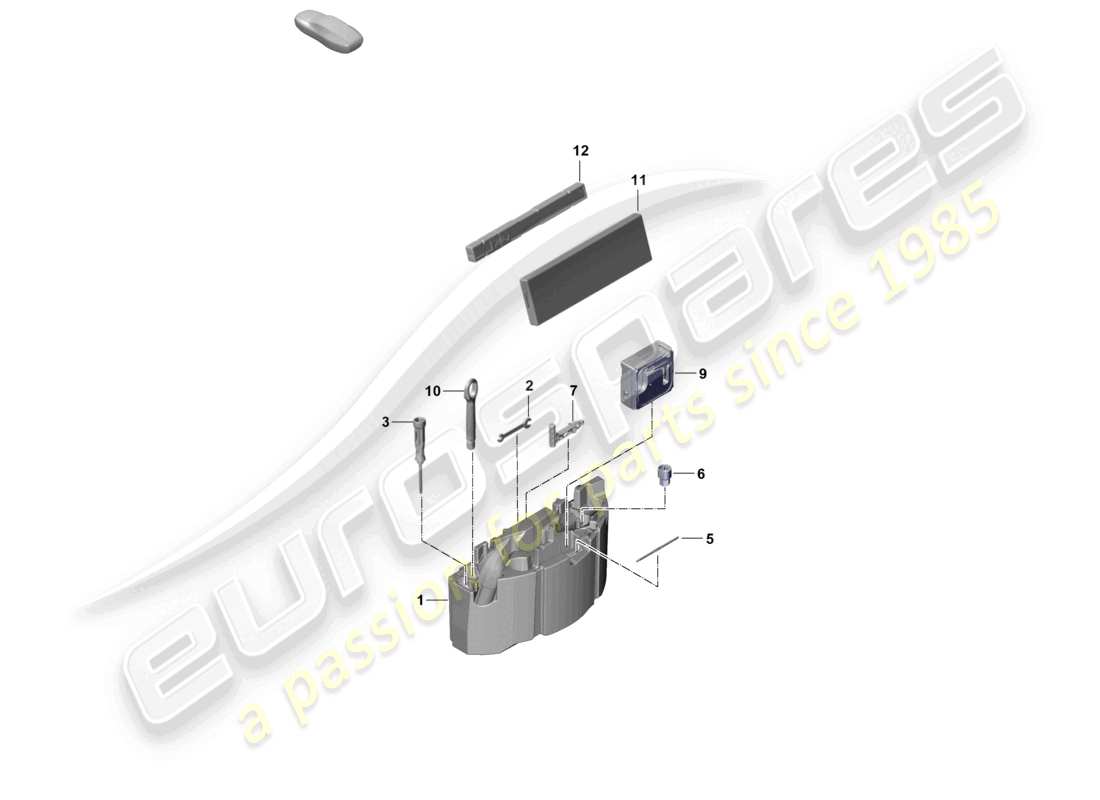 porsche 2026 (cayenne e3 pa) diagramma delle parti del martinetto portautensili