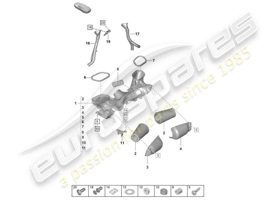 porsche 2022 (992-1 gt3/rs/st) diagramma delle parti filtro aria