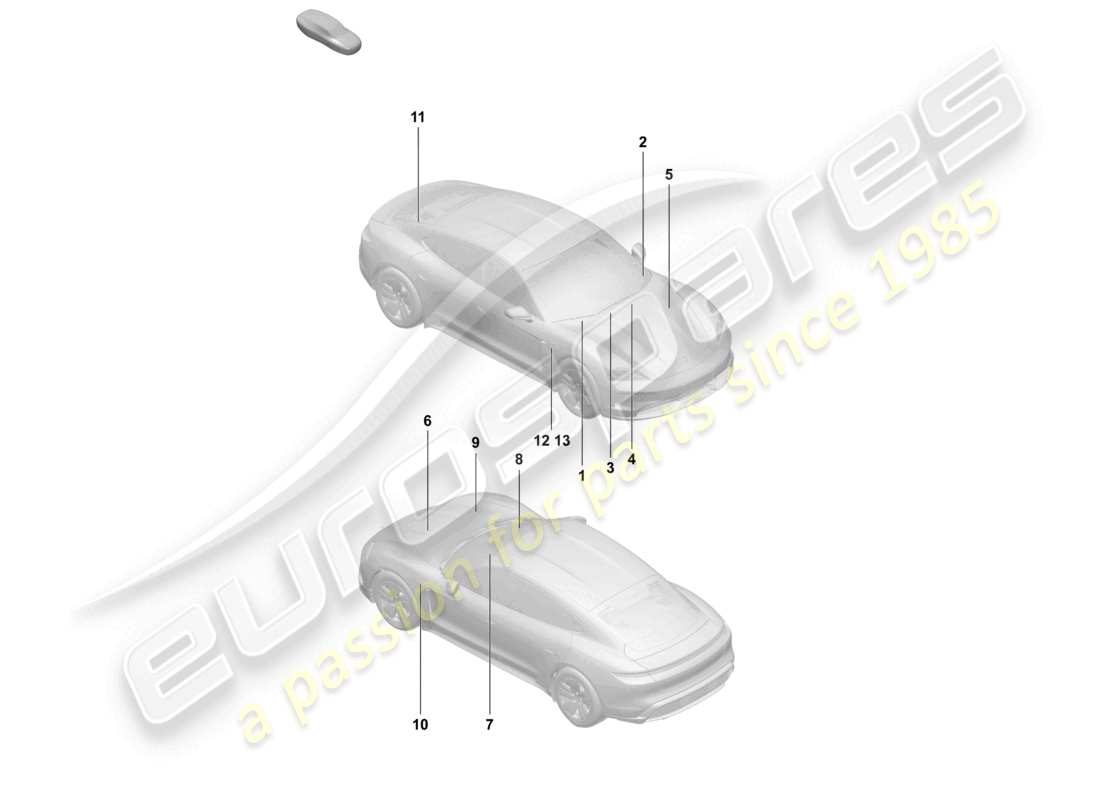 porsche 2026 (taycan 9j1-2) segnali/avvisi diagramma delle parti