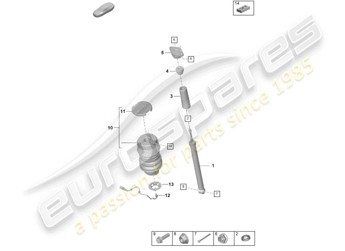 porsche 2021 (taycan 9j1-1) punta a gas diagramma delle parti