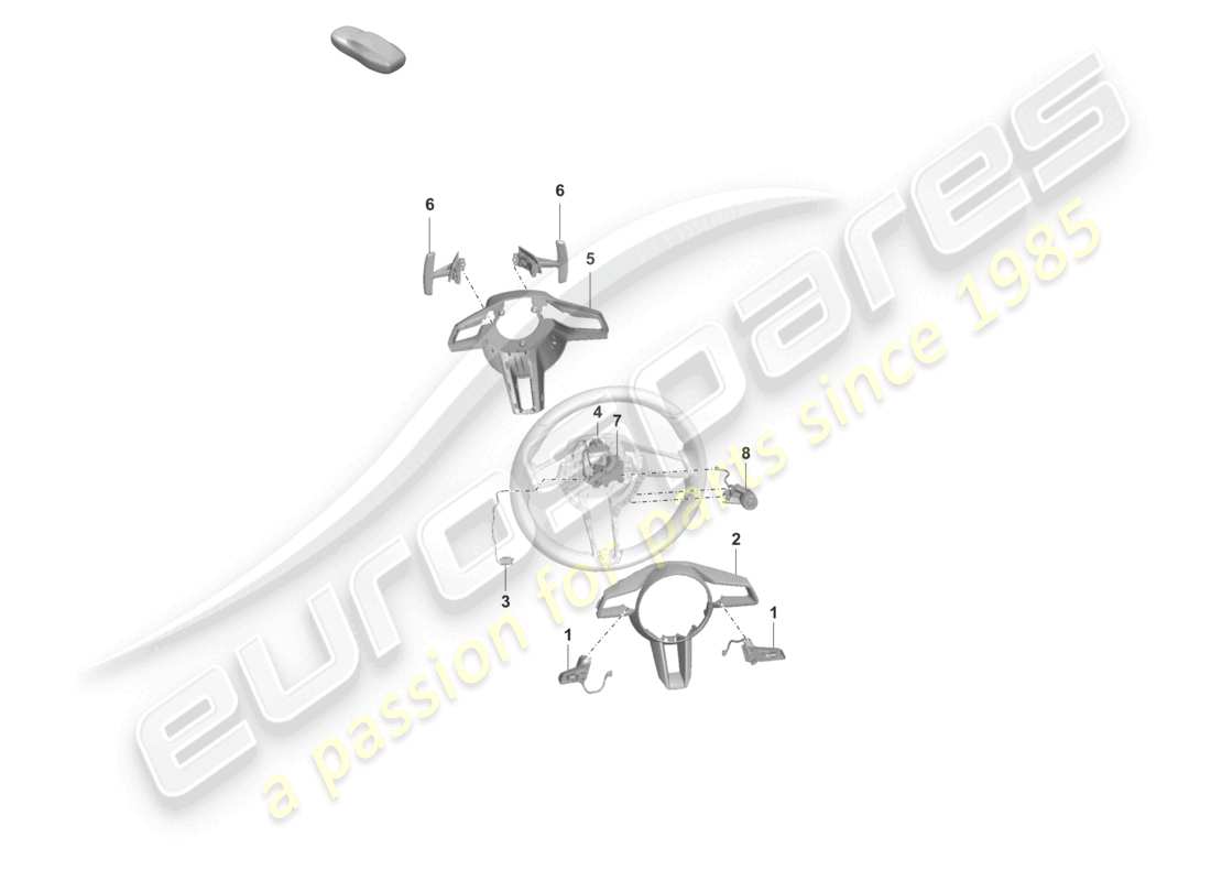 porsche 2023 (cayenne e3 pa) volante parti singole diagramma delle parti