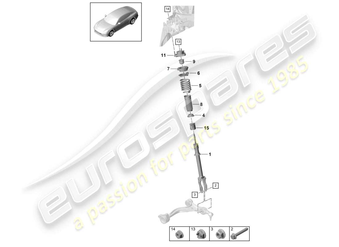 porsche 2021 (panamera 971-1) sospensione ammortizzatori diagramma delle parti