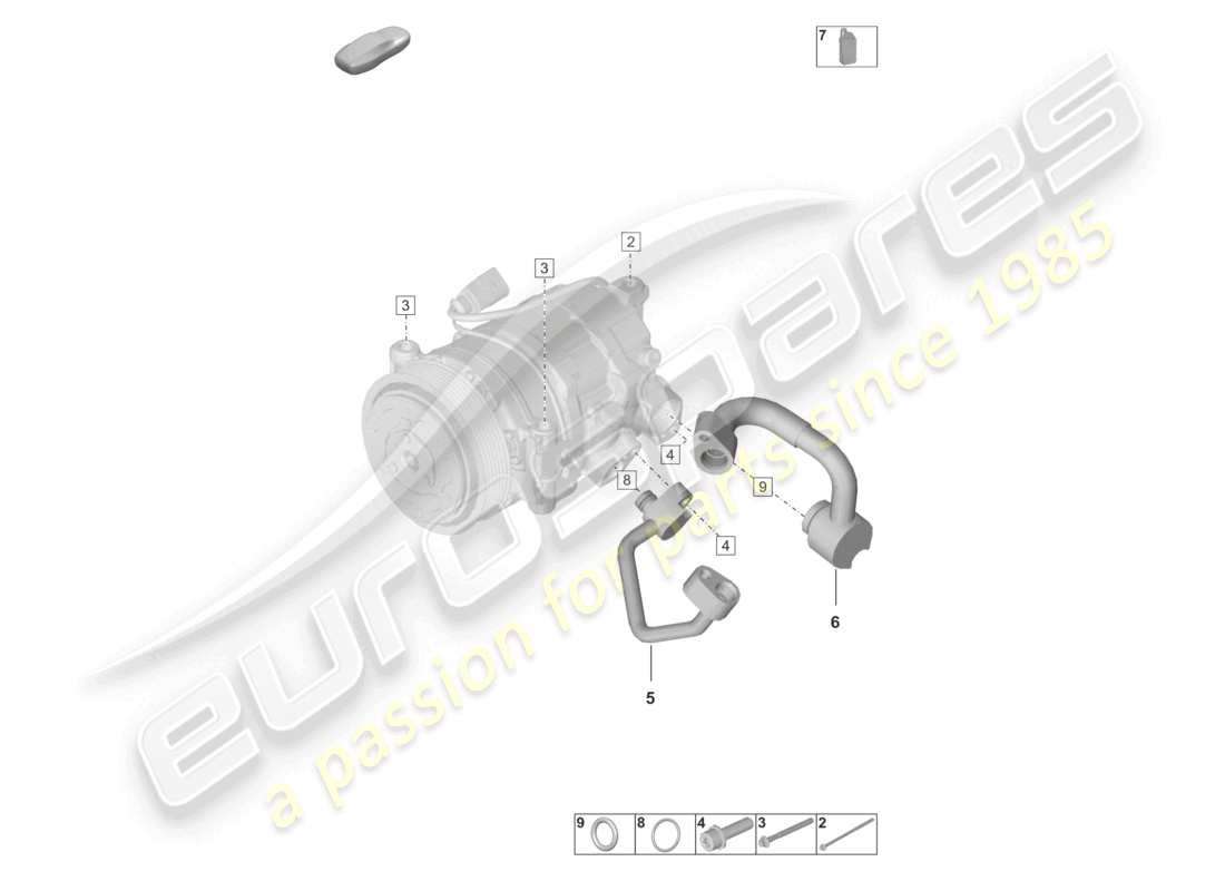 porsche 2020 (992-1 turbo / s) compressore a/c kaeltemittel r134a diagramma delle parti