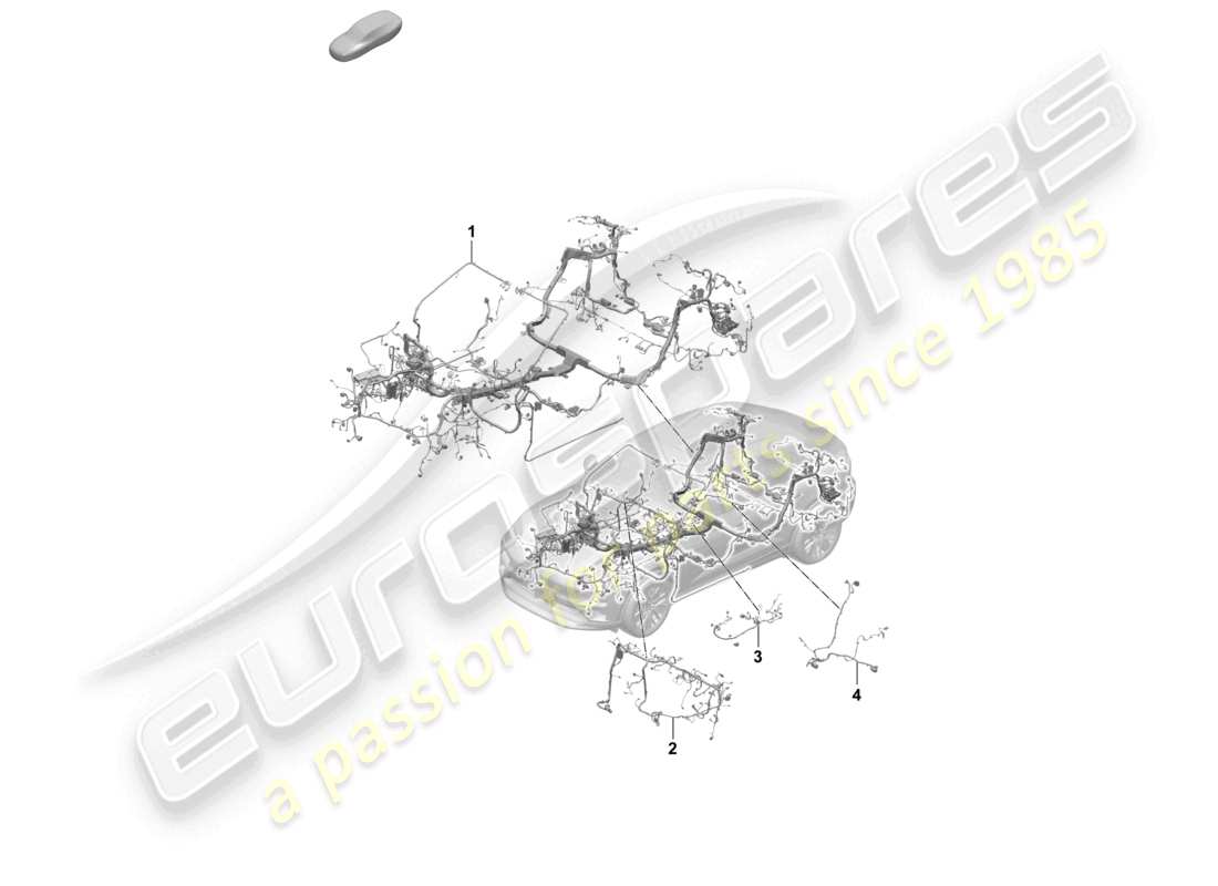 porsche 2025 (macan-e) cablaggi cablaggio cruscotto abitacolo e cablaggio sezione parti schema delle parti