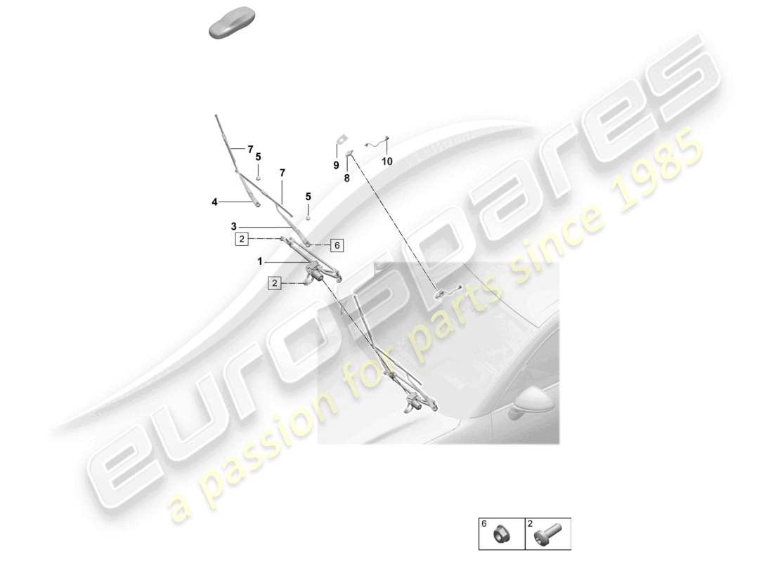 porsche 2025 (macan-e) sistema tergicristallo, compl sensore pioggia diagramma delle parti