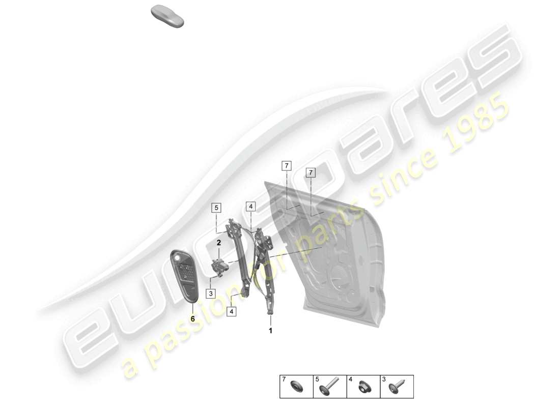 porsche 2025 (macan-e) alzacristalli posteriore accessori diagramma delle parti