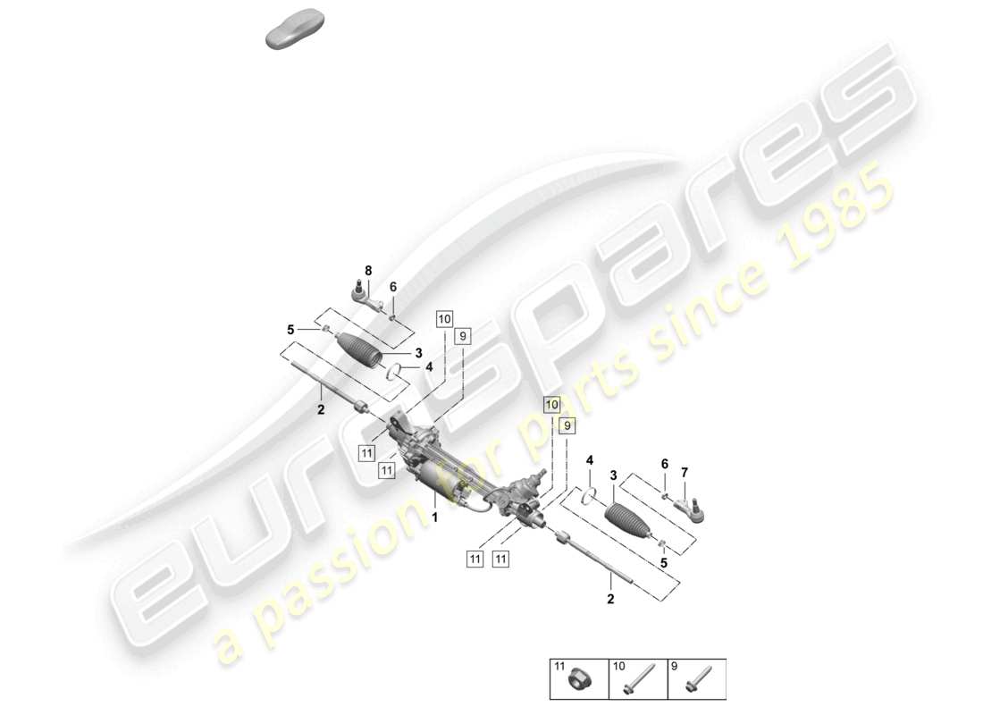 porsche 2025 (macan-e) sterzo diagramma delle parti