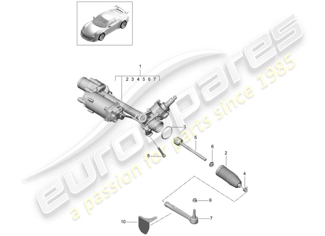 porsche 2021 (991-2 r/gt3/rs) schema di collegamento sterzo d >>- mj 2017
