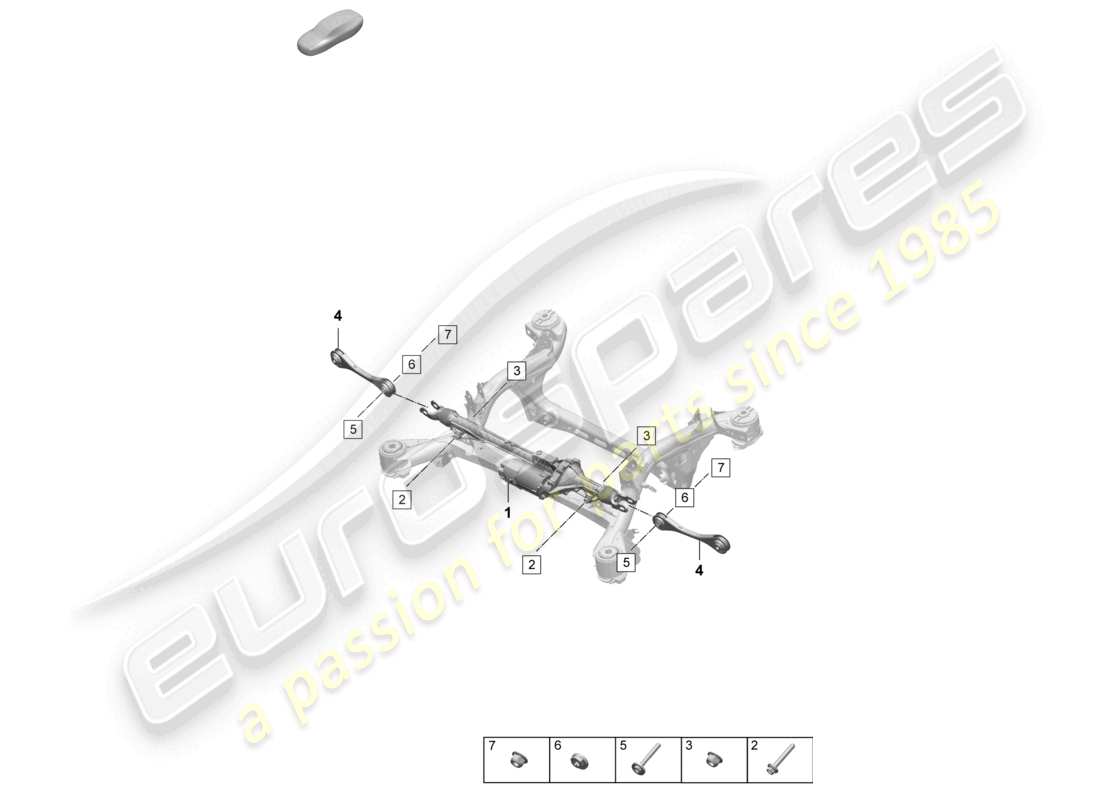 porsche 2025 (macan-e) diagramma delle parti dello sterzo delle ruote posteriori