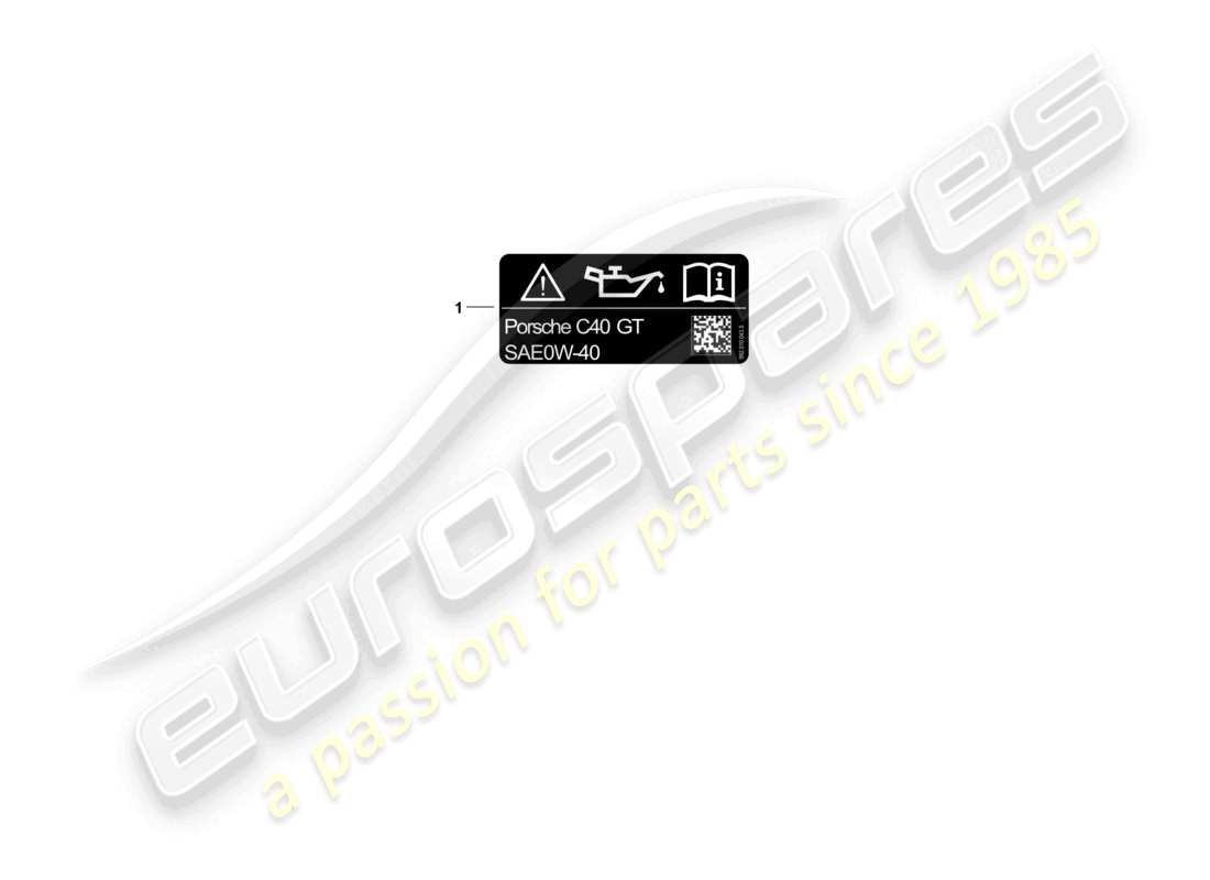porsche 2026 (992-2 gt3) diagramma delle parti dell'olio motore adesivo