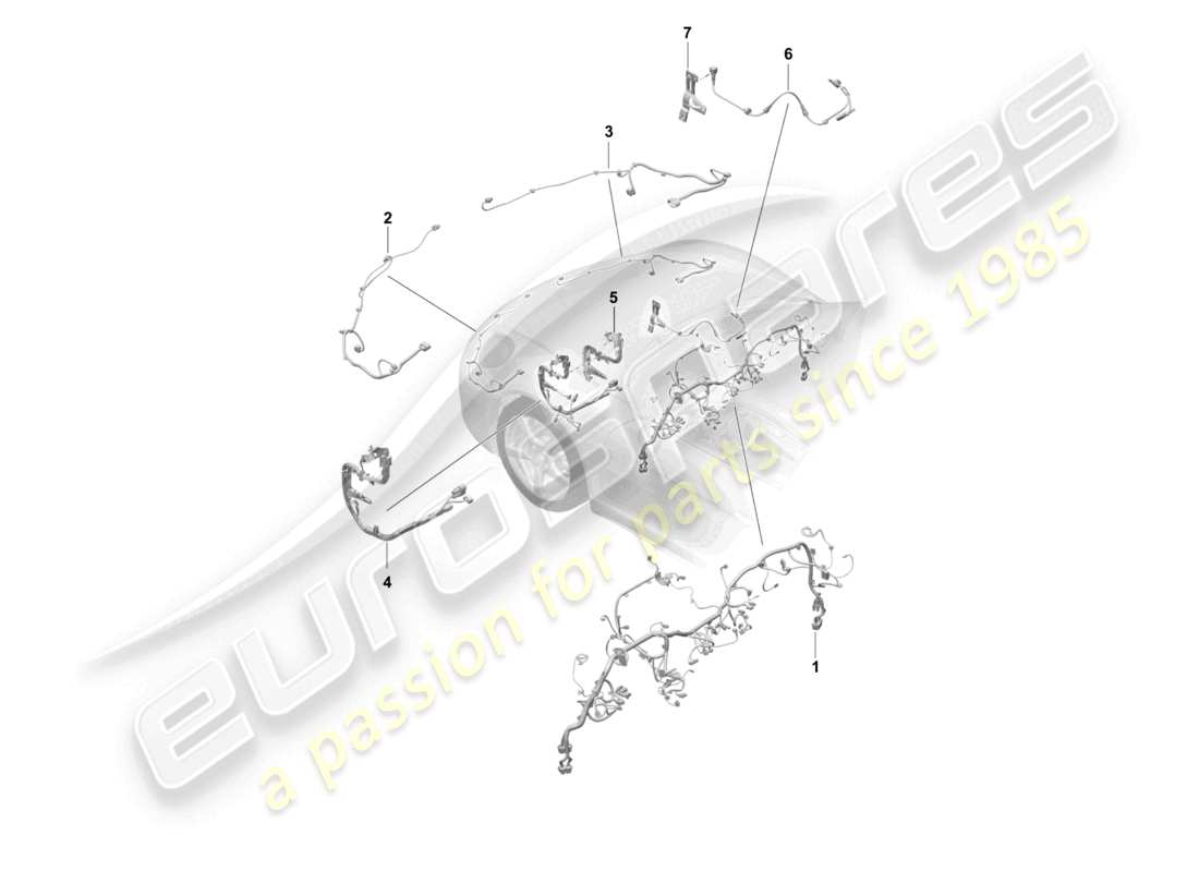 porsche 2021 (718 cayman gt4) cablaggi cruscotto anteriore rifinitura sterzo differenziale assale anteriore schema delle parti