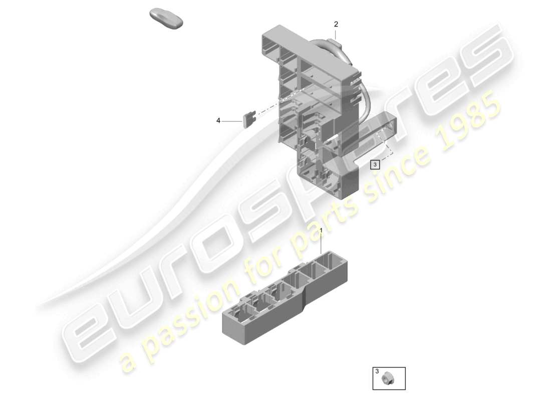 porsche 2021 (718 cayman gt4) impianto elettrico centrale posteriore per il vano bagagli schema delle parti