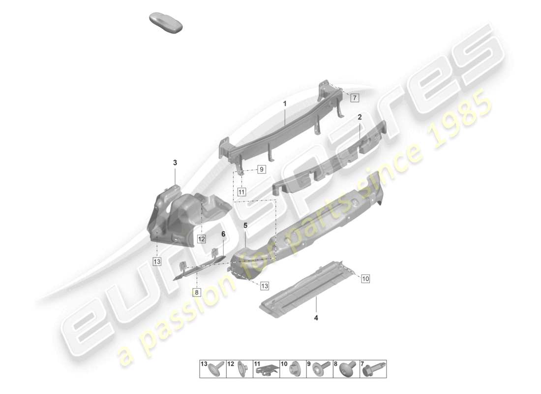 porsche 2022 (992-1 gt3/rs/st) paraurti posteriore e scudo termico gt3 rs part diagram