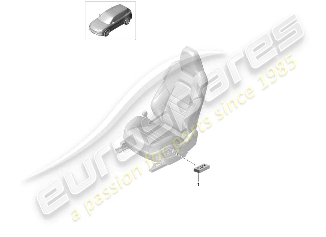 porsche 2022 (cayenne e3 9ya/9yb) kit di riparazione solo per sensore sedile occupato per: usa canada schema dei componenti