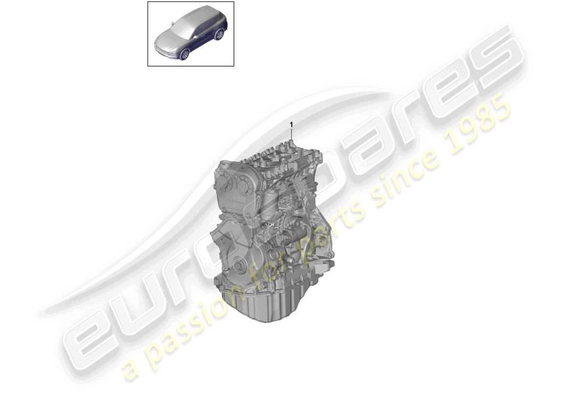 porsche 2023 (cayenne e3 9ya/9yb) motore di base non pronto per l'installazione diagramma delle parti
