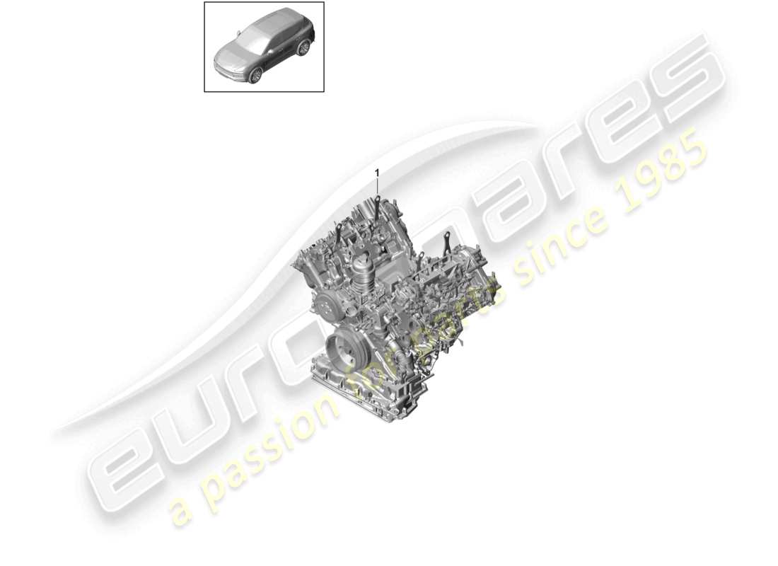 porsche 2024 (cayenne e3 9ya/9yb) motore di base non pronto per l'installazione diagramma delle parti