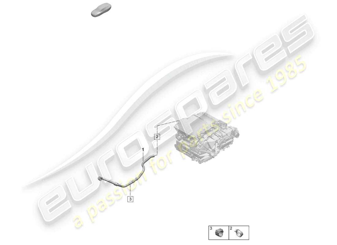 porsche 2026 (macan-e) sistema di raffreddamento del liquido di raffreddamento diagramma delle parti posteriori