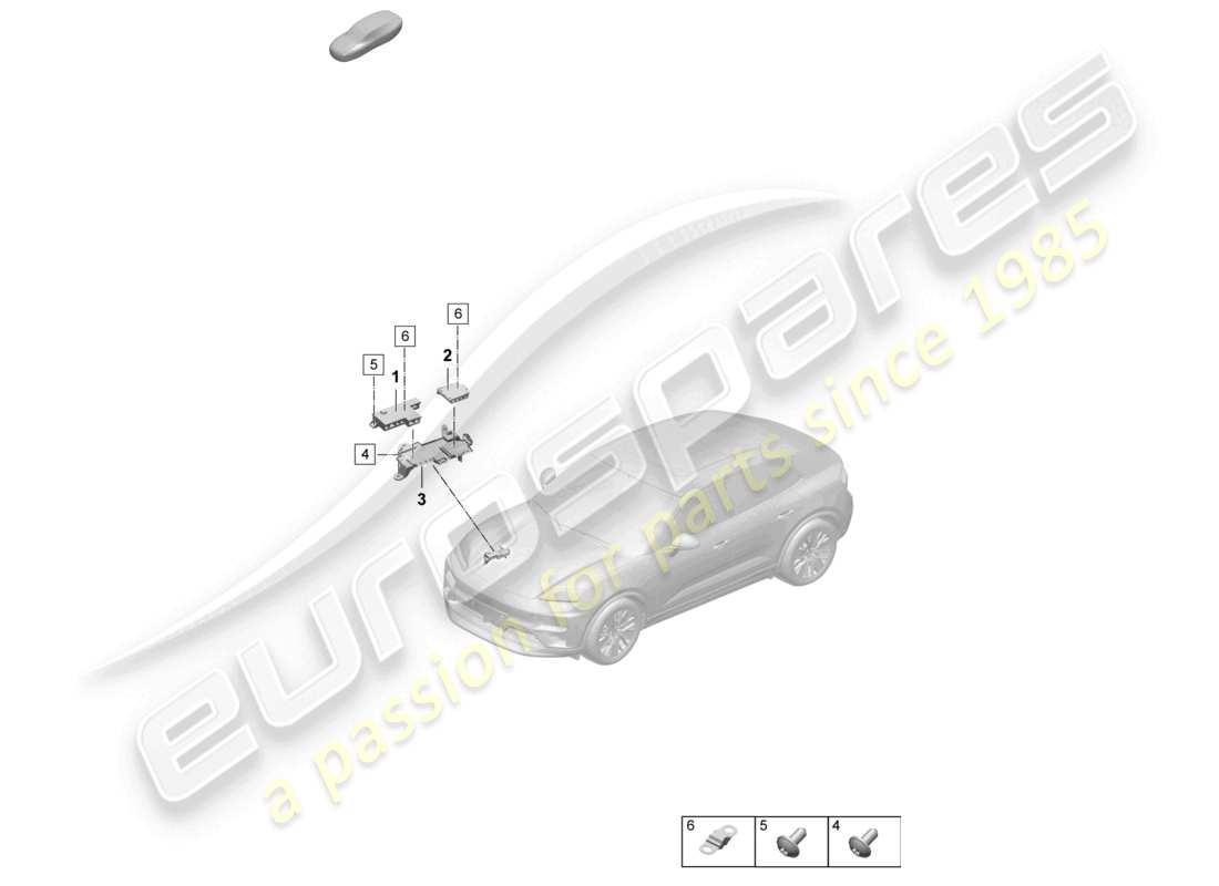 porsche 2025 (macan-e) scatola dei fusibili fusibile piatto vano motore destro diagramma delle parti